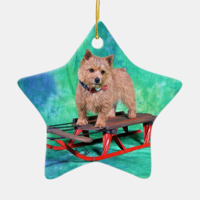 Norwich Terrier Christmas Ornament (Front)