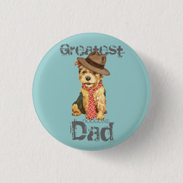 Norwich Terrier Dad 3 Cm Round Badge (Front)