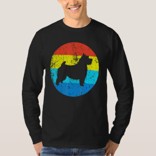Norwich Terrier Dog Breed Silhouette Retro 1970s C T-Shirt