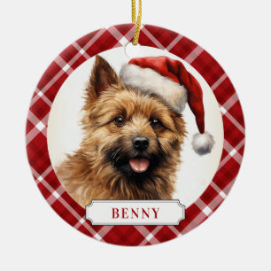 Norwich Terrier Dog Ceramic Circle Ornament