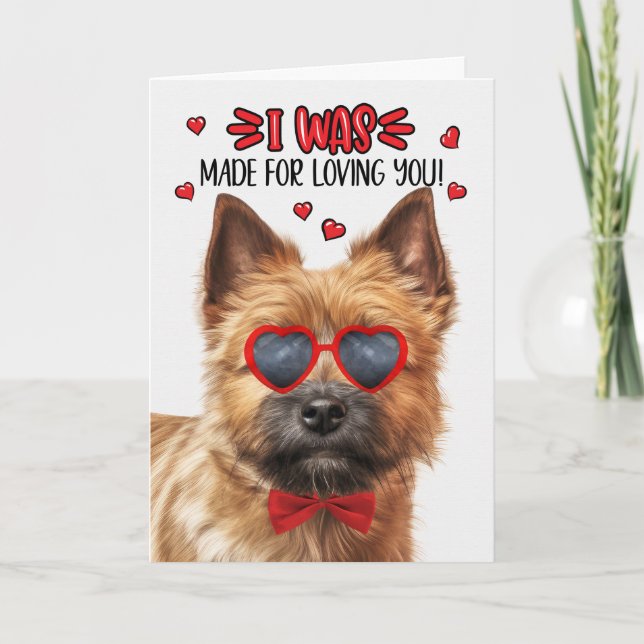 Norwich Terrier Dog Made for Loving You Valentine Holiday Card (Front)