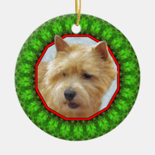 Norwich Terrier Happy Howliday Ceramic Tree Decoration