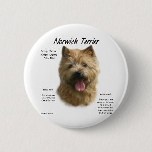 Norwich Terrier History Design 6 Cm Round Badge