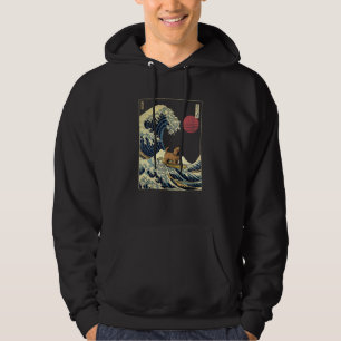 Norwich Terrier Japanese Kanagawa Wave  Surf Dog Hoodie