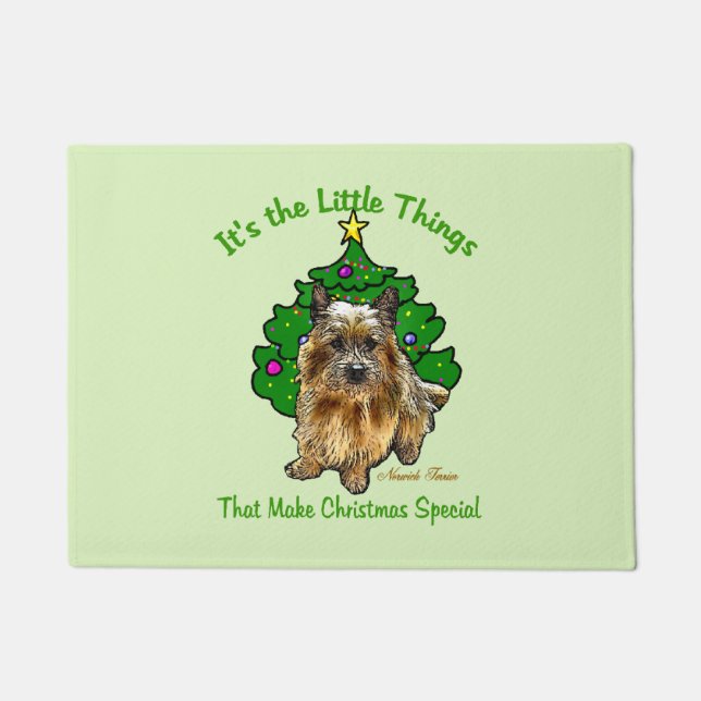 Norwich Terrier Lovers Christmas  Ornament Doormat (Front)