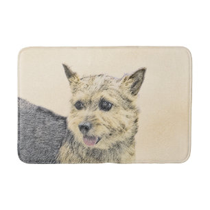Norwich Terrier Painting - Cute Original Dog Art Bath Mat