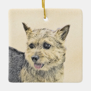 Norwich Terrier Painting - Cute Original Dog Art Ceramic Ornament