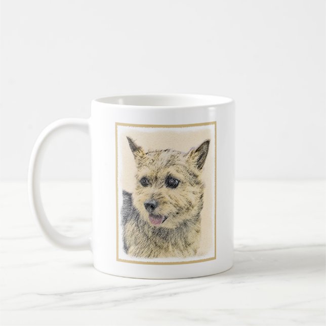 Norwich Terrier Painting - Cute Original Dog Art Coffee Mug (Left)