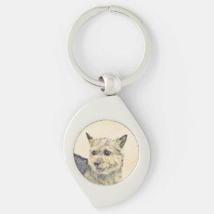Norwich Terrier Painting - Cute Original Dog Art Key Ring