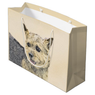 Norwich Terrier Painting - Cute Original Dog Art Large Gift Bag