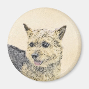 Norwich Terrier Painting - Cute Original Dog Art Magnet