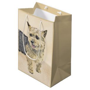Norwich Terrier Painting - Cute Original Dog Art Medium Gift Bag