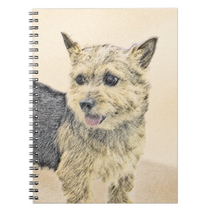 Norwich Terrier Painting - Cute Original Dog Art Notebook