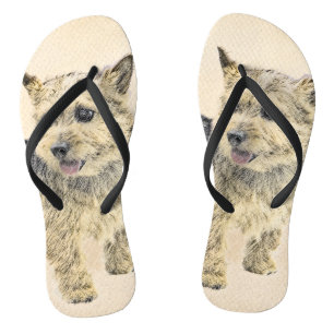 Norwich Terrier Painting - Cute Original Dog Art Thongs
