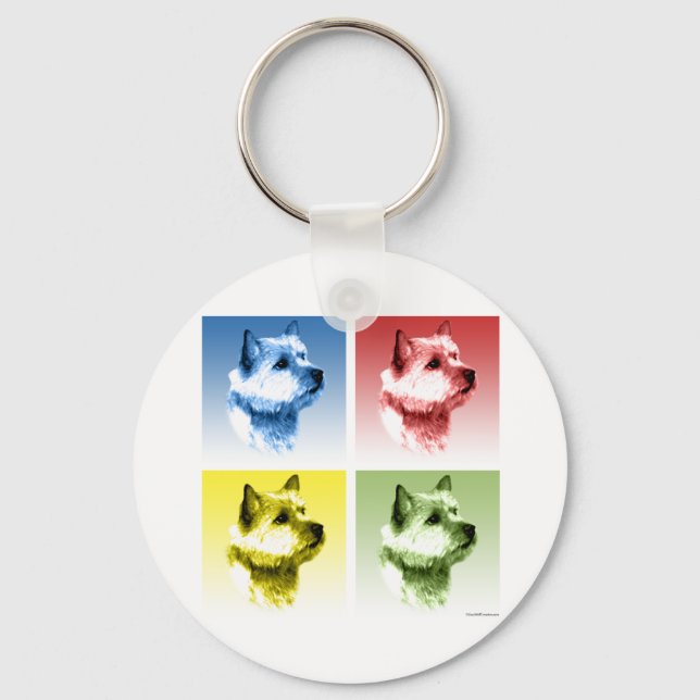 Norwich Terrier Pop Art Key Ring (Front)