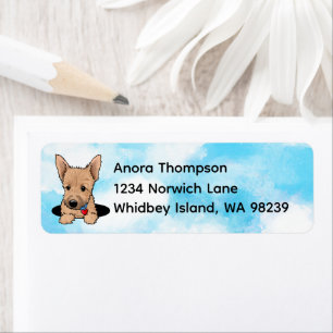 Norwich terrier Puppy Return Address Label