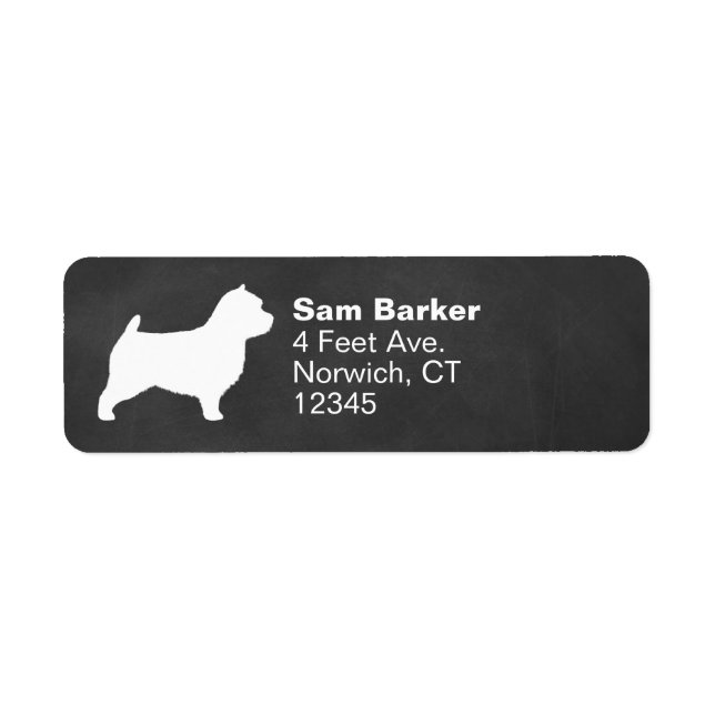 Norwich Terrier Silhouette Dog Return Address Label (Front)