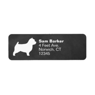 Norwich Terrier Silhouette Return Address Label