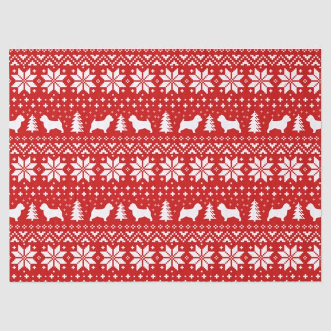 Norwich Terrier Silhouettes Christmas Pattern Tissue Paper (Front)