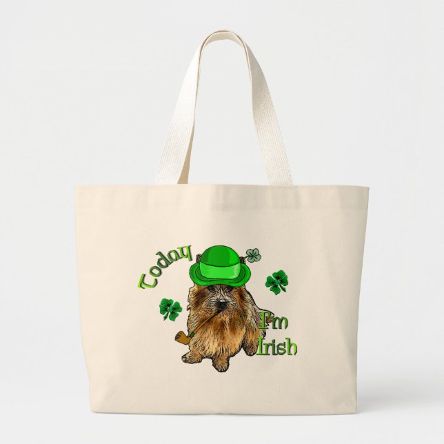 Norwich Terrier St Patricks Large Tote Bag (Front)