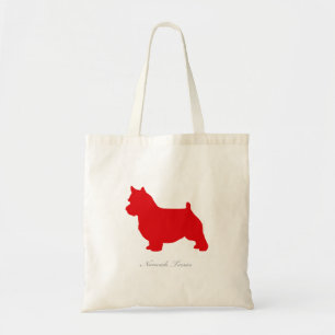Norwich Terrier Tote Bag (red silhouette)
