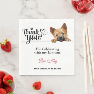Norwich Terrier Wedding Napkins with Photo