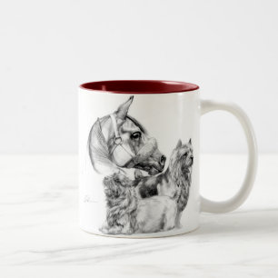 Norwich Terriers and Horse Mug
