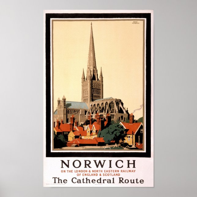 Norwich Vintage Travel Poster Restored (Front)