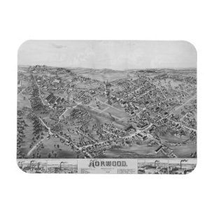 Norwood, MA Vintage Map 1882 Magnet