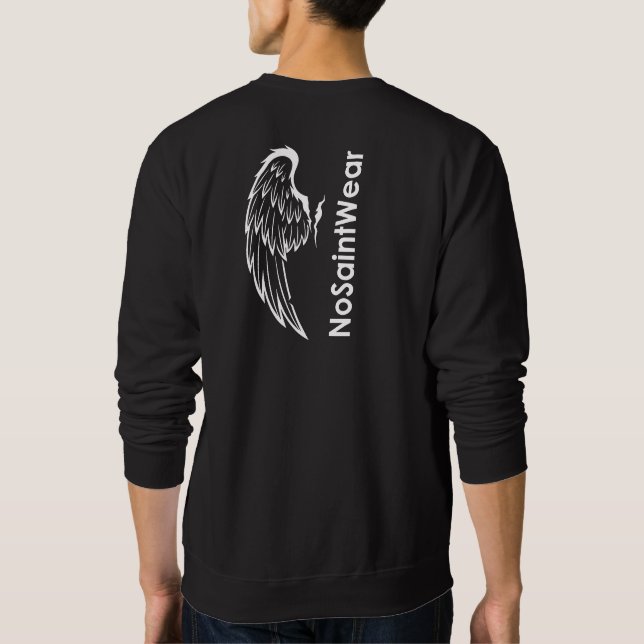 NoSaintWear Wing & Text Sweatshirt (Back)