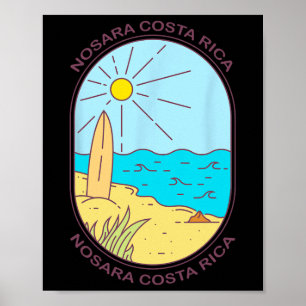 Nosara Costa Rica Beach Surfing Poster