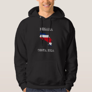 Nosara Costa Rica Vintage Costa Rica Flag Map Desi Hoodie