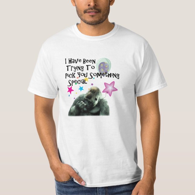 nose picking funny gorilla birthday T-Shirt (Front)