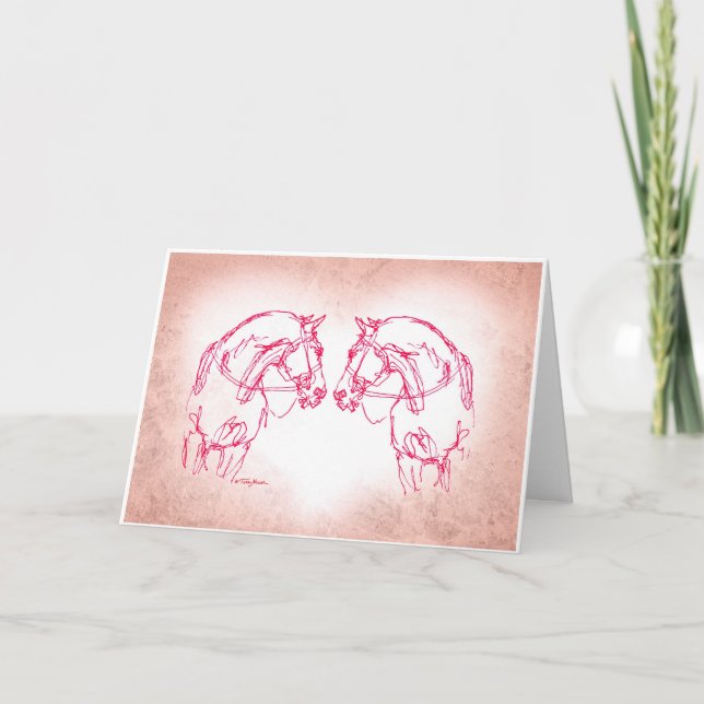 Nose to Nose Big Heart Holiday Card (Front)