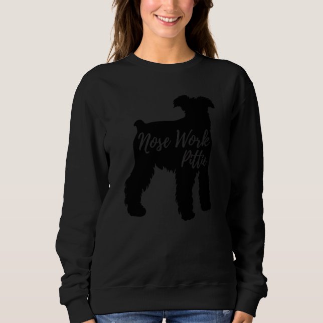 Nose Work Pittie Terrier Dog Silhouette Sweatshirt (Front)