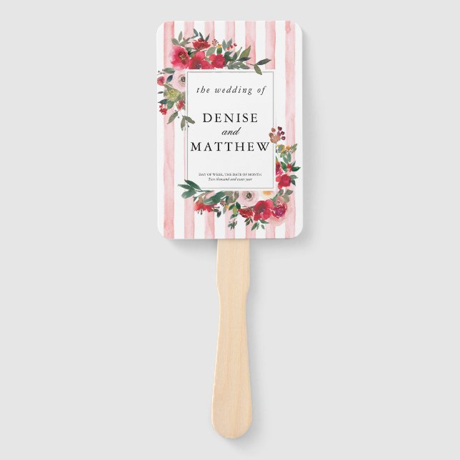 Nosegay Pink Wedding  Hand Fan (Front)