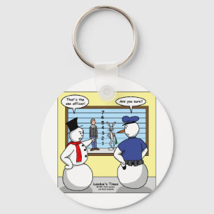 Noseless Snowman Bunny Suspect Gifts & Tees Key Ring