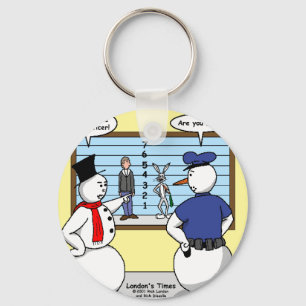 Noseless Snowman Bunny Suspect Gifts & Tees Key Ring
