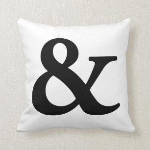 Nosetouch Press Ampersand Pillow, White Cushion
