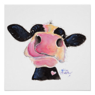 Nosey Cow 'Jammie Jessie' Poster Print