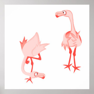 Nosey flamingo poster