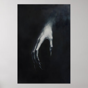 Nosferatu Dracula Clawed Hand in Darkness, Gothic Poster