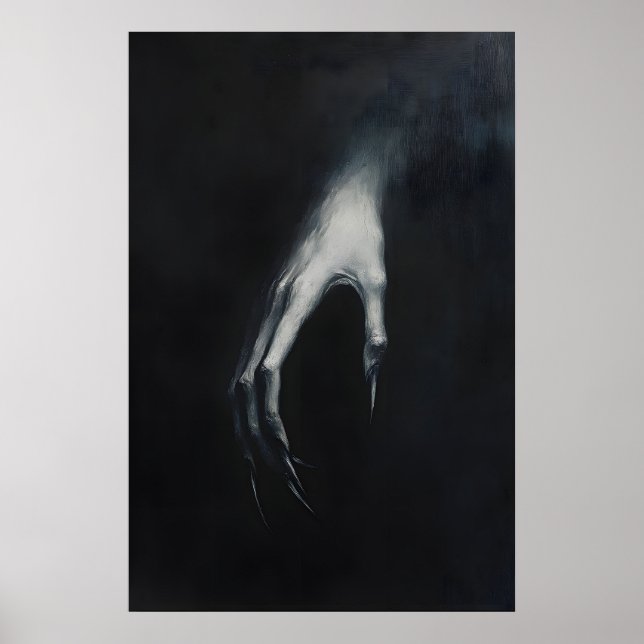 Nosferatu Dracula Clawed Hand in Darkness, Gothic Poster (Front)