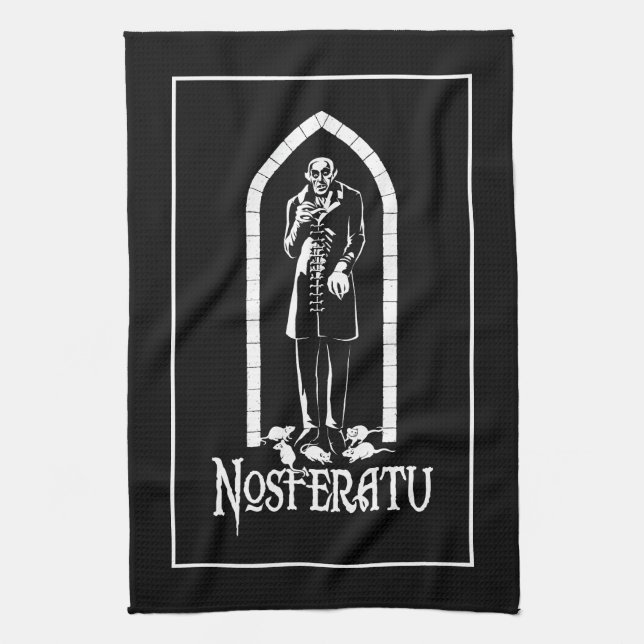 Nosferatu Vampire Tea Towel (Vertical)