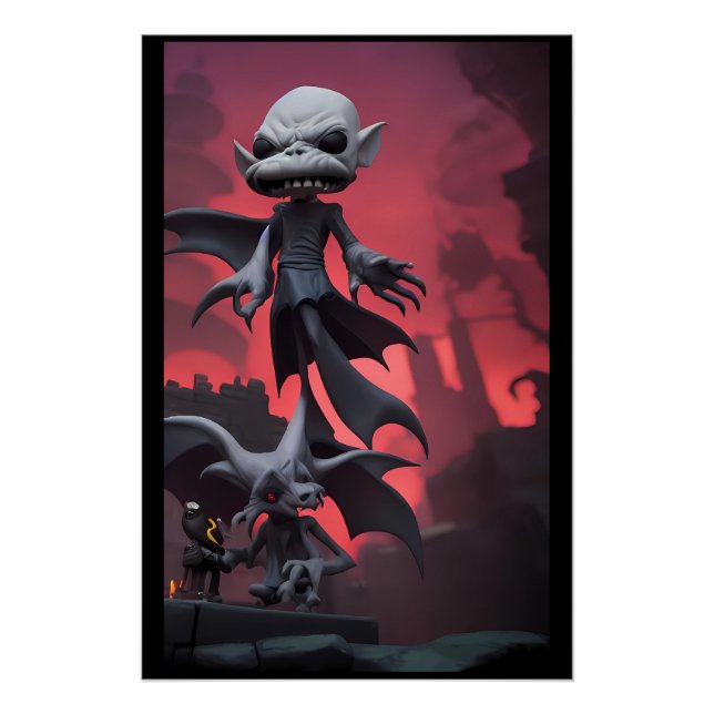 Nosferatu Walks His Werewolf Poster (Front)