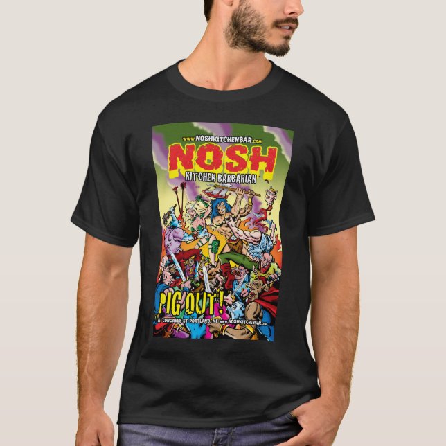 Nosh the Kitchen Barbarian! T-Shirt (Front)