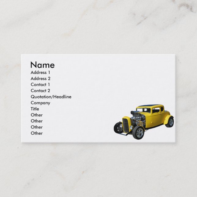 Nostalgia Rod Business Card (Front)