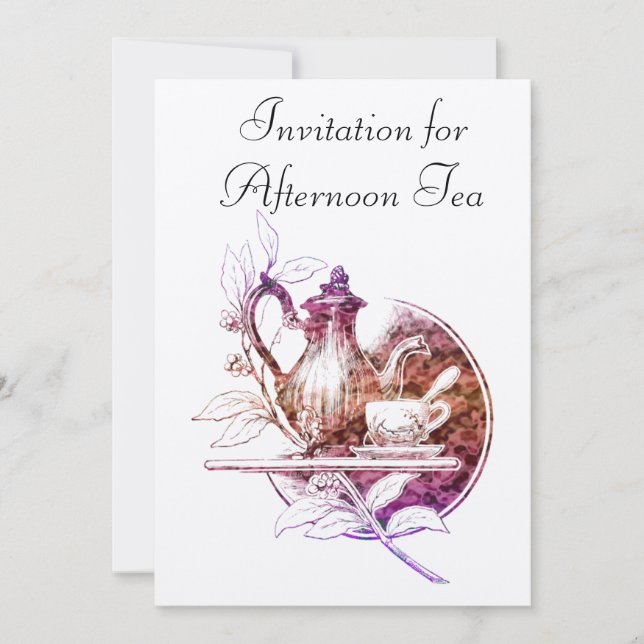 Nostalgic Afternoon Tea Invitation (Front)