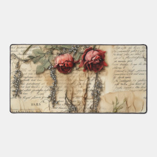 Nostalgic Antique Floral Love Letter Desk Mat