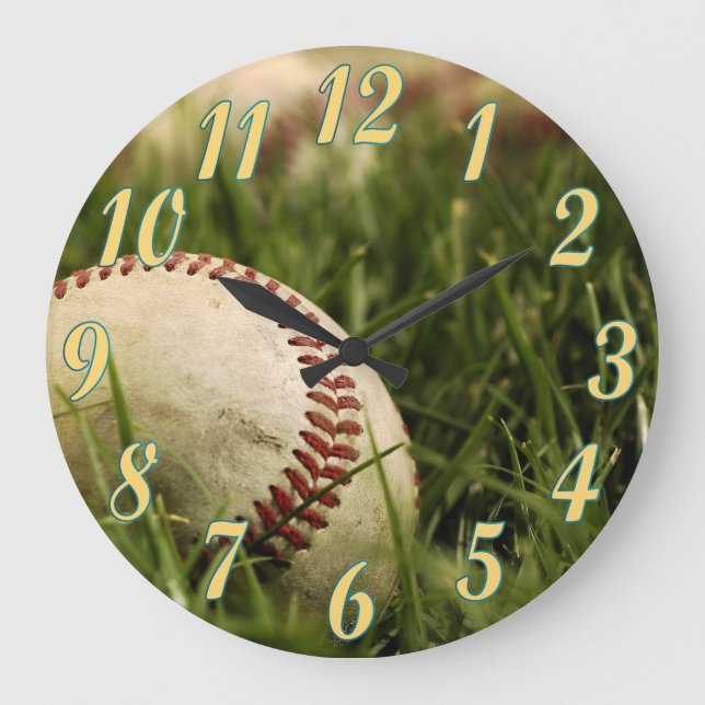 Nostalgic Baseballs Large Clock (Front)